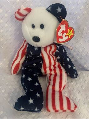 Ty Red White and Blue Stars & Stripes Bear from June 14, 1999.